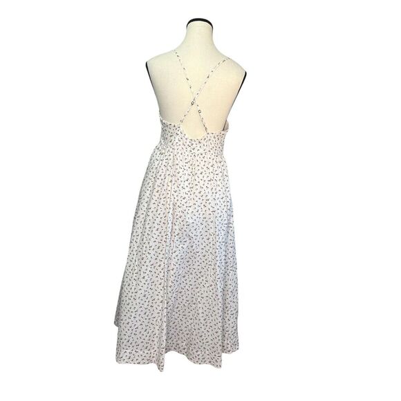 Madewell Alexa Bodice Button Down Midi Dress Dainty Floral Sz 2 Crisscross Back - Picture 5 of 13